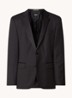 H-Huge-Tux slim fit colbert van wol met details van satijn - Zwart
