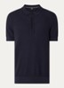 H-Iannotti grofgebreide regular fit polo  - Donkerblauw