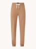 High waist tapered fit joggingbroek met logoband - Camel
