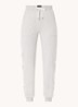 High waist tapered fit joggingbroek met logoband - Donkerbeige