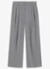 High waist wide fit pantalon in wolblend - Grijs