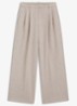 High waist wide fit pantalon in wolblend - Creme
