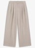 High waist wide fit pantalon in wolblend - Creme