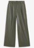 High waist wide fit pantalon van imitatieleer - Donkergroen