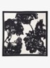 In Italië vervaardigde sjaal van zijden twill met print - Black-001 / Zwart