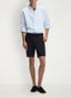 Korte chino in katoenblend - Blauw
