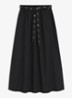 Maxi rok met strikceintuur en steekzakken - Zwart