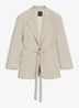 Oversized-fit blazer met riem - Beige