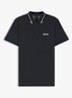 Paddy regular fit polo van piqué katoen  - Donkerblauw