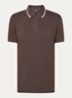 Passertip slim fit polo van piqué katoen met logo - Bruin