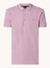 Paule slim fit polo met logoborduring - Oudroze