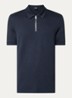 Polo met piquéstructuur en kraag met rits - Donkerblauw