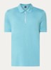Polo met piquéstructuur en kraag met rits - Turquoise