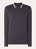 Polo van katoenpiqué met contrastlogo - Donkergrijs