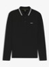 Polo van katoenpiqué met contrastlogo - Zwart