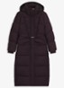 Puffer jas met ceintuur - Paars