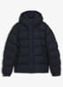Pufferjack met capuchon en waterafstotende coating - Blauw