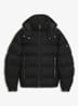 Pufferjack met capuchon en waterafstotende coating - Zwart