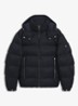 Pufferjack met capuchon en waterafstotende coating - Blauw
