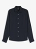 Regular fit overhemd in linnen met kent kraag - Blauw