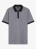 Regular fit polo met gestreept detail - Zwart