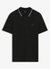 Regular fit polo met getipte boorden - Zwart