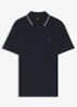 Regular fit polo met getipte boorden - Blauw