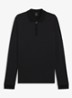 Regular fit polo met halve rits - Zwart