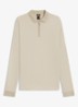 Regular fit polo met halve rits - Beige