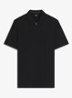 Regular fit polo met halve rits - Zwart
