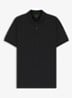 Regular fit polo met structuur - Zwart
