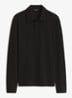 Regular fit polo met structuur - Zwart