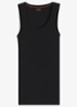 Ribgebreide tanktop met logoborduring - Zwart