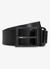 Riem van Italiaans leer met logolus en geborstelde bronzen details - Zwart
