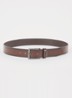 Riem van Italiaans leer met logolus en geborstelde bronzen details - Donkerbruin