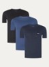 Set van drie katoenen T-shirts met logostiksel - Zwart
