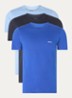 Set van drie katoenen T-shirts met logostiksel - Blauw