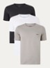 Set van drie katoenen T-shirts met logostiksel - Grijs
