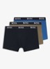 Set van drie korte boxershorts met logotailleband van stretchkatoen - Khaki