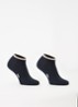 Set van twee paar enkelsokken met kenmerkend gestreepte boorden - Dark Blue-401 / Blauw