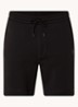 Short van katoenen sweatstof met logopatch - Black-001 / Zwart