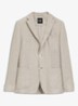 Slim-fit blazer in linnenblend met opgestikte zakken - Grijs
