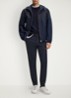 Slim-fit broek van wasbaar stretchkatoen - Donkerblauw