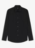 Slim-fit overhemd in gemakkelijk te strijken katoenen popeline met stretch - Black-001 / Zwart