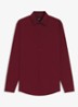Slim-fit overhemd in gemakkelijk te strijken katoenen popeline met stretch - Dark Red-602 / Rood