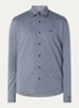 Slim-fit overhemd van gemêleerde katoenen jersey - Blauw