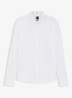 Slim-fit overhemd van gemêleerde katoenen jersey - Wit