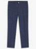Slim fit pantalon in linnenblend met persplooi en steekzakken - Open Blue-466 / Blauw