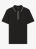 Slim fit polo met logo - Zwart