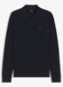 Slim fit polo van katoen - Donkerblauw
